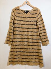 【12/6出品停止】LBC une nouvelle rencontre ロングワンピース ブラウン ボーダー レディース Lサイズ