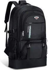 CLeDeL（クレーデル） 登山リュック 大容量 65L メンズ バックパック リュックサック ザック 防災リュック 拡張 多機能 防水 軽量 耐過重 旅行 キャンプ アウトドア(ブラック,  可変可能)