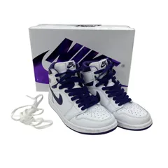 186000 現状品 美品★NIKE ナイキ １HIGH OG 23 エアジョーダン （２３ｃｍ） CD0461  ホワイト,　パープル 　レディース