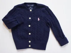 ラルフローレン ralph lauren アウトレット 子供服 女の子 9M 約 70cm ベビー服 長袖 カーディガン 紺 スモールポニー 春 秋 冬 ★4 トップス ガールズ キッズ ベビー 【中古】 ユーズド 子ども服 こども