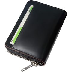【新品未開封】クレジットカードケース 栃木レザー メンズ カードケース カード入れ スキミング防止 日本製 本革 大容量 じゃばら コインケース YKKファスナー レッド  美しいパッケージと 贈り物に最適 (ブラック) LL2980GMKB