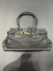 COACH ハンドバッグ ブラック レザー チェーン 00sY2K ヴィンテージ 