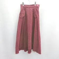 ◇ Θ OZOC オゾック ウエストゴム ロング フレア スカート サイズ38 レッド系 レディース E  【1412090009884】