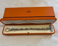 希少✨HERMES シルバーチェーン ブレスレット シュロワ 7コマ - メルカリ