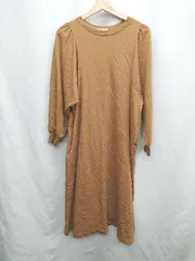 ◇ ⊇ CRAFT STANDARD BOUTIQUE 綿混合 長袖 ロング ワンピース サイズF キャメル レディース E  【1410290027028】