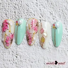 ネイルチップ　形・サイズ　オーダー　フラワー