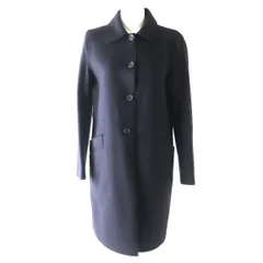 美品★正規品 JIL SANDER NAVY ジルサンダーネイビー JDZ501A カットオフデザイン 薄手 カシミヤ混 ステンカラーコート ネイビー 38 伊製 h09-st30220-541のサムネイル