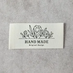 タグ　布タグ　ハンドメイド　お花　フラワー　オリジナル　10枚セット　T-388