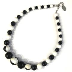 BALL NECKLACE / Black×White ヴィンテージ　ネックレス