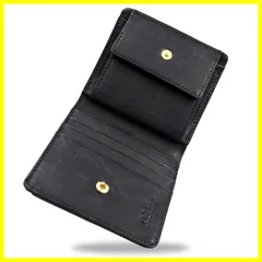 2 小銭入れ 札入れ 10枚 カード 本革 コンパクト スキミング 薄型 MAYA プエブロ 】イタリアンレザー 防止 ミニ財布 かさ張らない 小さく 薄く 【 (ブラック（MAYA-コンパクト）) メンズ 財布 2つ折り [エクスビータ]