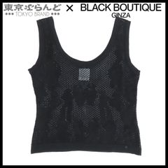 シャネル CHANEL クロップド メッシュ タンクトップ 03P P21388V01305 ブラック 黒 レーヨン ノースリーブニット 38 トップス レディース 101797566