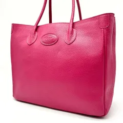 ✨美品✨ TOD’S トッズ トートバッグ ハンドバッグ エンボス加工 ロゴ型押し A4収納 大容量 シルバー金具 肩掛け シボレザー レディース ピンク 桃色