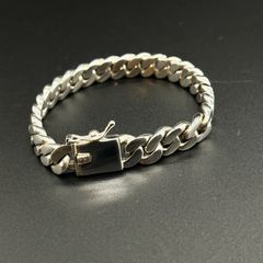 シルバー925 マイアミキューバンチェーン ブレスレット 喜平ブレスレット 925刻印 スターリングシルバー バングル 喜平チェーン 極太