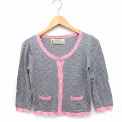 ミーアンドミークチュール ME&ME COUTURE カーディガン ニット バイカラー 七分袖 クロップド丈 F グレー /FT24