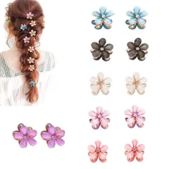 【特価商品】前髪クリップ ミニ 花 12個セット 花 可愛い 髪飾り ラプンツェル風 ヘアアクセサリー 大人 ヘアクリップ 子供 結婚式 パーティー 髪留め クリップ