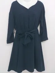 ◇ ◎ ROPE PICNIC ロペピクニック 長袖 膝丈 ワンピース サイズ38 ネイビー レディース  【中古】 【1107060001561】