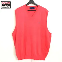 90s vintage RALPH LAUREN POLO GOLF コットン Vネック ニットベスト メンズ 表記XLサイズ