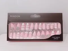 ✦ 訳あり品 ✦ 地雷 量産型 24枚 ネイルチップ 04 ハートビジューピンク