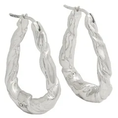 超定番】ロエベ LOEWEフープ ピアス 両耳 シルバー 格子-