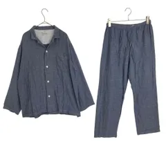 s25 無印良品 脇に縫い目のない 二重ガーゼパジャマ（紳士）ネイビーL