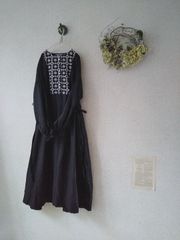ハンドメイド　ミナペルホネン　アネモネワンピース✿　ブラック