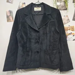 courrèges  クレージュ 黒 レザージャケット ノーカラー 羊革 40 2025年最新】クレージュ レザージャケットの人気アイテム - メルカリ