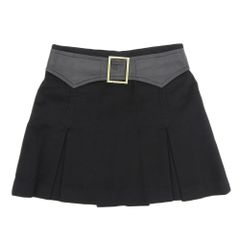 DOLCE&GABBANA ドルチェ＆ガッバーナ バックルスカート ボトムス レディース カシミヤウール ブラック 24/38 90’s 白タグ
