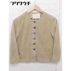 ◇ qualite カリテ 長袖 ノーカラー ジャケット サイズ2 ベージュ レディース  【中古】 【1112060001695】のサムネイル