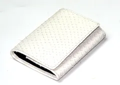 《期間限定SALE》《送料無料＆税込価格》《新品未使用》《数量限定》《特別価格》RED CROW -レッドクロウ-！ダイヤモンド本パイソン！錦蛇革！ホワイトマット加工！男女兼用！BOX型モデル！コインコンパクトウォレット　TK-WSNM-B　白