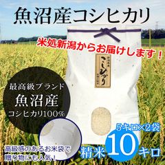 魚沼産 コシヒカリ 白米 10kg（5kg×２袋）雲龍和紙 新潟 魚沼産こしひかり 産地直送 お祝い、ギフト、贈答に ご自宅、ご家庭、お弁当にも 新米