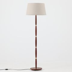 フロアランプ チーク×真鍮 高さ139cm デンマーク製 北欧ビンテージ照明 間接照明 木製スタンド レトロ照明 真鍮装飾/DK8065