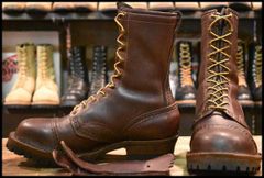 【8.5EEE 良品 13年】WESCO ウエスコ カスタムジョブマスター ブラウン 茶 ビブラム100 キャップトゥ レースアップ ブーツ HOPESMORE【FF410】