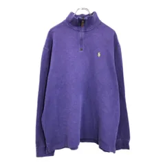 Polo by Ralph Lauren ポロ ラルフローレン ハーフジップ コットンセーター セーター パープル(メンズ XL)中古 古着 U7530