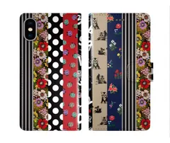 [iPhone11 Pro Max] iPhone14 ケース スカラー スマホケース 手帳型 iPhone16 ケース iPhone 16 15 14 Pro 13 12 Mini 11 スマホカバー 全機種対応 手帳 ScoLar ネコ フラワー ストライ