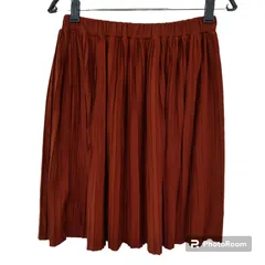 31-00265 プリーツスカート レディース Lサイズ 赤系 深緋・紅樺色