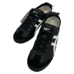 オニツカタイガー Onitsuka Tiger スニーカー メキシコ66 ロゴ 総柄 DL408 24.5cm 黒 ブラック 白 ホワイト 