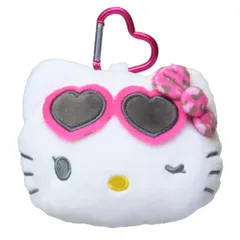 ハローキティ ミニポーチ カラビナ付きぬいぐるみファスナーマスコット ヒョウ柄 サンリオ ティーズファクトリー 小物入れ キャラクター グッズ 