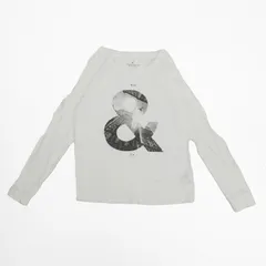 【最終値下げ SALE】AMERICAN EAGLE OUTFITTERS 長袖カットソー フロントプリント ホワイト XS　B202507