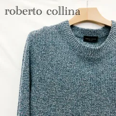 roberto collina ロベルト・コリーナ リネン混メランジ 長袖ニット 652542 サイズ50 メランジェブルー クールネックセーター メンズのサムネイル