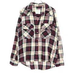 ZARA WOMAN ザラウーマン チェック柄 長袖 コットンシャツ S レッド系 レディース 古着