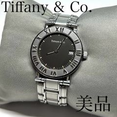 Tiffany&Co. ティファニー アトラス クォーツ 時計 メンズ ボーイズ サイズ 35mm ブラック シルバー コマ有