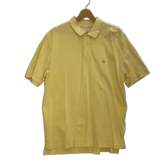 Brooks Brothers346/ブルックスブラザーズ 半袖 ポロシャツ ワンポイント刺繡 オーバーサイズ ビックシルエット CHINA製 メンズ L イエロー