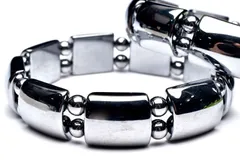 健康のお守りに！ テラヘルツ鉱石 14x17(丸玉5)mm バングル 1個売り パワーストーン 天然石 _BG4953