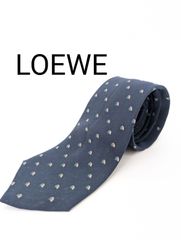 【24時間以内発送】ロエベ　LOEWE　ネクタイ　柄物　ネイビー