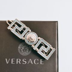 【新品未使用】VERSACE クリスタルヘアクリップ グレカ メデューサ 新品未使用】VERSACE クリスタルヘアクリップ グレカ メデューサ