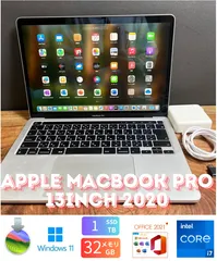 ［美品］Apple MacBook Pro 13inch 2020/Core i7 2.3GHz/32GB/SSD1TB/Windows11/Office 2021/Ri287