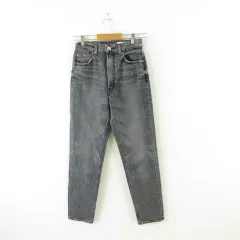 マウジー MOUSSY PLAIN JEANS ストレートジーンズ スリム ロング ストレッチ 黒 26 *A332