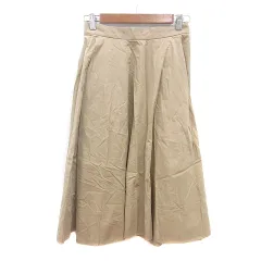 グリーンレーベルリラクシング ユナイテッドアローズ green label relaxing フレアスカート ミモレ ロング 36 S ベージュ /MN