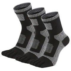 ブラック 3足組_27.0-29.0 cm WIOIW 5本指ソックス メンズ 五本指靴下 スポーツソックス ランニング 綿 男性 丈夫な 四季適用 厚手 グレー 3足組