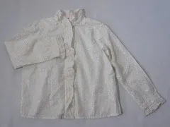 ボンポワン ボンポアン bonpoint アウトレット 子供服 女の子 6歳 約 110cm 長袖 シャツ ブラウス 白 水玉 ゴールド 春 夏 秋 冬 ★4 トップス ガールズ 女児 キッズ 【中古】 ユーズド リサイクル こども